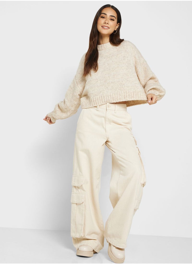 ONLY - Balloon Sleeve Knitted Sweater - Image 1