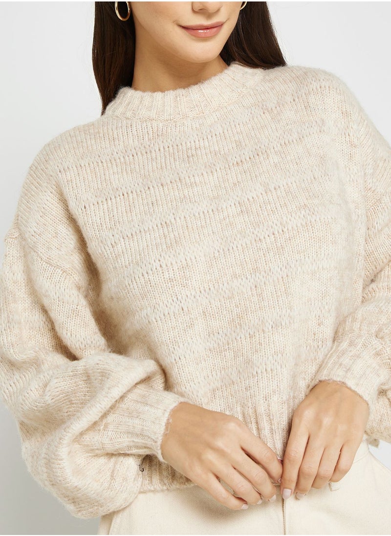 ONLY - Balloon Sleeve Knitted Sweater - Image 1