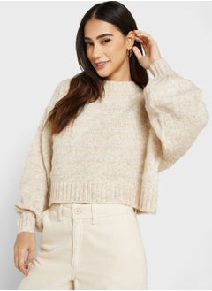 Balloon Sleeve Knitted Sweater