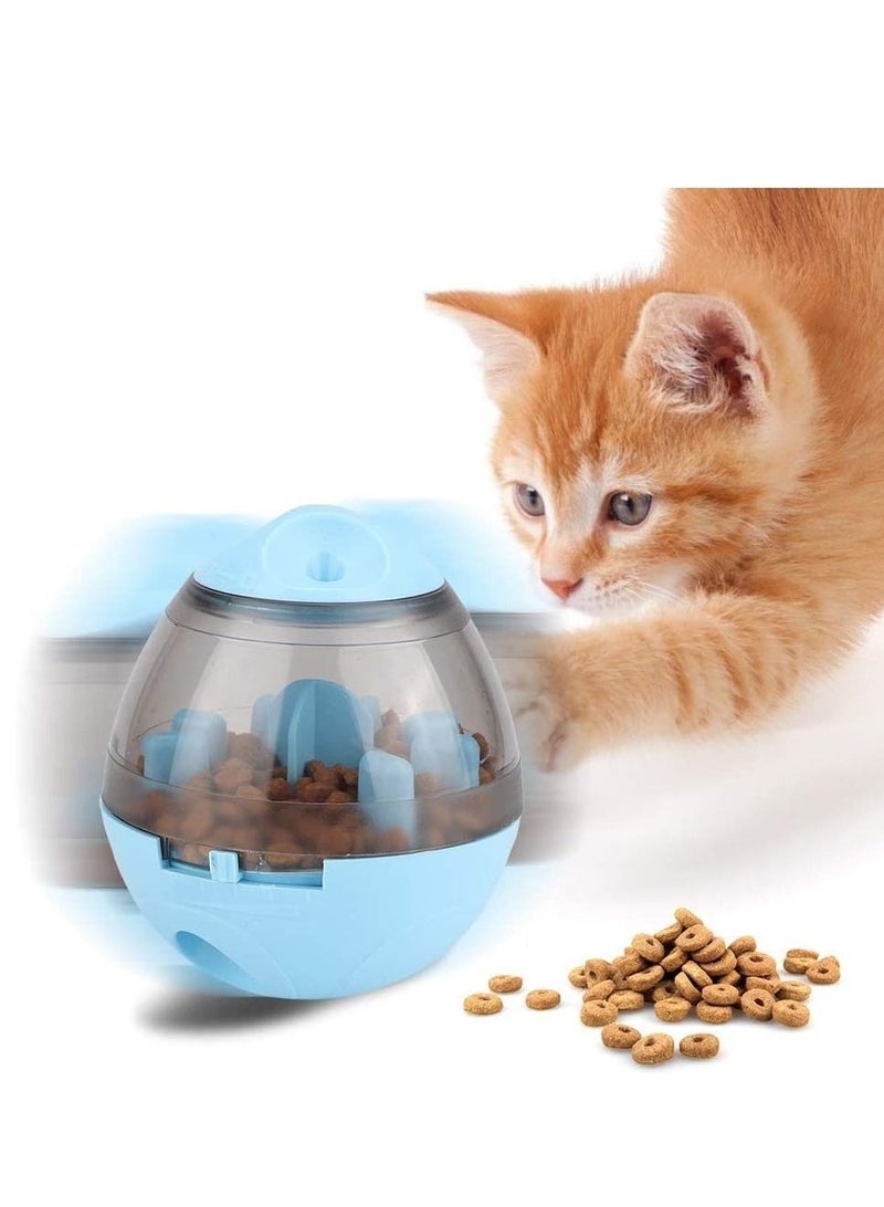 لعبة توزيع الطعام التفاعلية للقطط والكلاب - موزع طعام ذاتي للحيوانات الأليفة الصغيرة والمتوسطة - زرقاء - Image 1