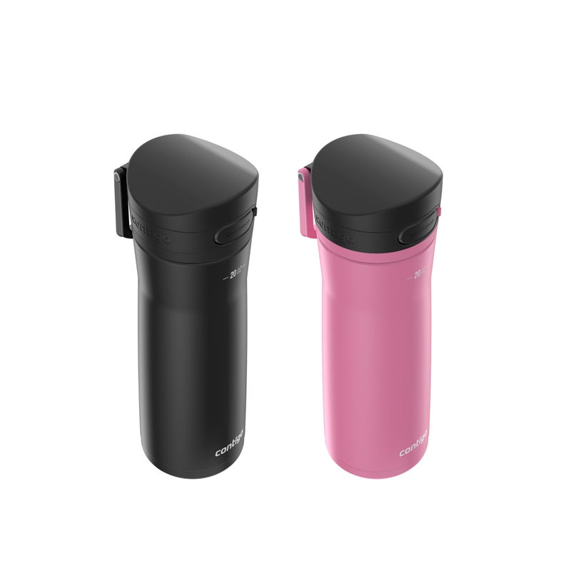 Contigo Jackson Chill 2.0 Water Bottle With Autopop Lid  20Oz  2-Pack  Pink And Black - Image 1