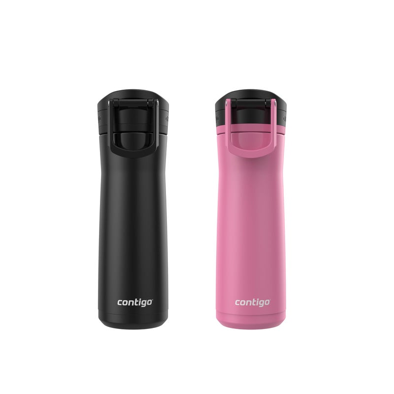 Contigo Jackson Chill 2.0 Water Bottle With Autopop Lid  20Oz  2-Pack  Pink And Black - Image 2