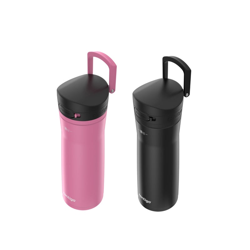 Contigo Jackson Chill 2.0 Water Bottle With Autopop Lid  20Oz  2-Pack  Pink And Black - Image 4