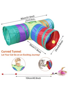 MissTiara 21 Pcs Cat Toys,Kitten Toys,Cat Toys Interactive Accessories for Indoor Cats,Cat Tunnel,Variety Teaser Wand with Feathers,Cat Toys for Kittens Biting,Catnip Fish,Mice,Balls for Cat Pet Lovers  - Image 3