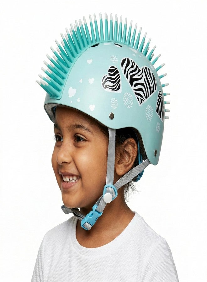 STREETJAM Kids Cycle Helmet, Zebra Hearts Open Face Sports Helmet, Hard Outer Shell, EPS Inner case, Adjustable Strap with Adjuster Dial, Skating, Sports (Small (5-8 Years, Bleach Blue) - Image 1