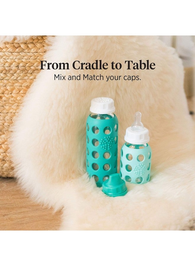 لايف فاكتوري زجاجة مياه زجاجية من لايف فاكتوري سعة 9 أونصات مع غطاء مسطح وغطاء سيليكون كالي - Image 4