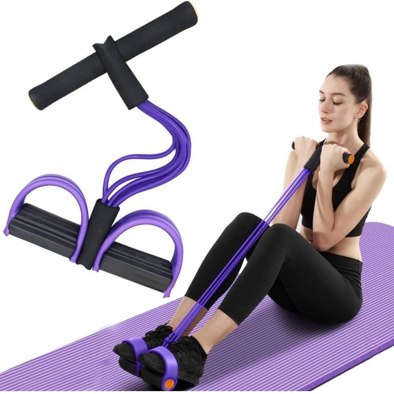 SHOPYSTAR Exercise Pedal Pull Reducer| 4-Tube Resistance Band Yoga Sports Equipment| Belly Abdomen Waist| Arm Leg Stretching Exercise| Portable Home Gym Sit-ups Device for Men and Women. - Image 1