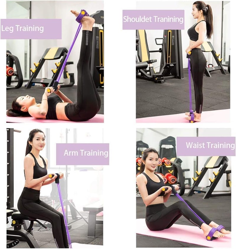 SHOPYSTAR Exercise Pedal Pull Reducer| 4-Tube Resistance Band Yoga Sports Equipment| Belly Abdomen Waist| Arm Leg Stretching Exercise| Portable Home Gym Sit-ups Device for Men and Women. - Image 5