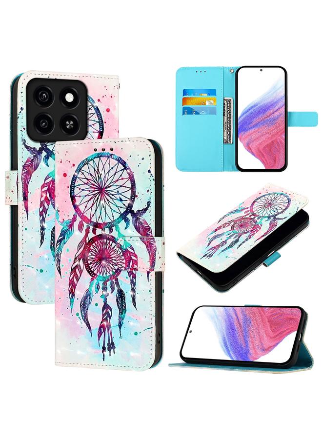 Zaboon For ZTE Blade A35 / A55 3D Painting Horizontal Flip Leather Phone Case(Color Drop Wind Chimes)