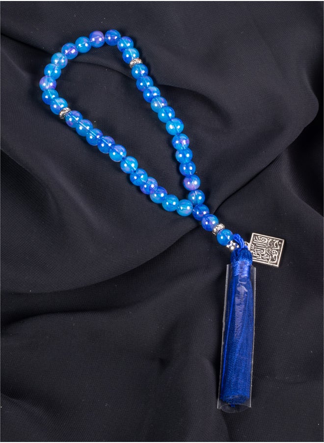 The Black Pearl Accessories Blue Alabaster Stone Prayer Bead of 33 Beads  - Image 1