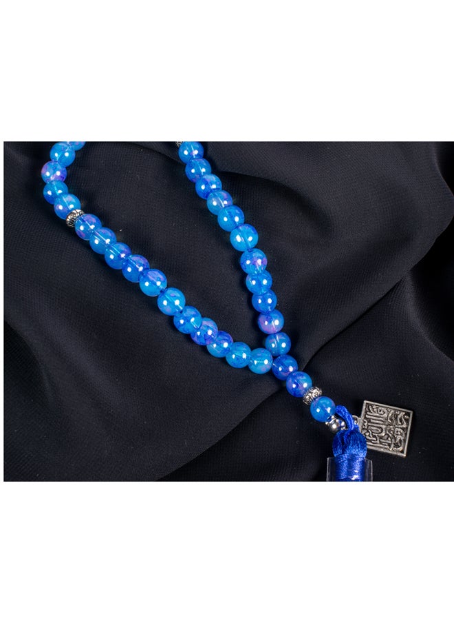 The Black Pearl Accessories Blue Alabaster Stone Prayer Bead of 33 Beads  - Image 3