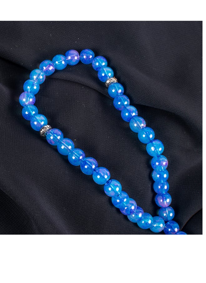 The Black Pearl Accessories Blue Alabaster Stone Prayer Bead of 33 Beads  - Image 4