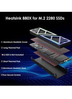 M.2 SSD Heatsink 880X, 2280 NVMe/SATA SSD Heatsink for PC/PS5/mATX/MiniATX, High-Performance SSD Cooler with Dual Thermal Silicone Pads, 3mm Adjustable Height, Aluminum Alloy, Mech-Inspired - pzsku/Z1916381830E95D6E98D4Z/45/_/1717402739/92f70431-af63-408a-a115-84a72604e50b