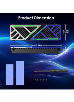 M.2 SSD Heatsink 880X, 2280 NVMe/SATA SSD Heatsink for PC/PS5/mATX/MiniATX, High-Performance SSD Cooler with Dual Thermal Silicone Pads, 3mm Adjustable Height, Aluminum Alloy, Mech-Inspired - pzsku/Z1916381830E95D6E98D4Z/45/_/1717402741/372e94c4-04d3-4fbb-8bc2-164508bf1fc2