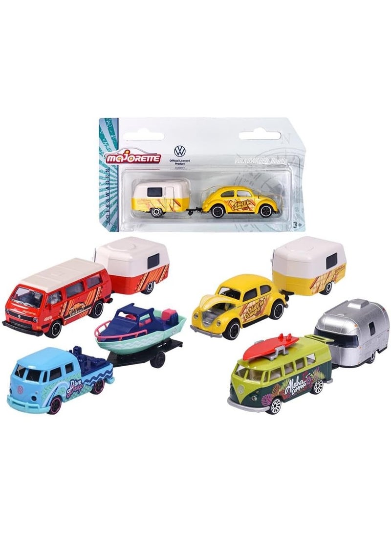 Majorette Volkswagen The Originals Trailer Series Die-Cast Vehicle with Metal Parts, 1:64 Scale Assortment - Image 1