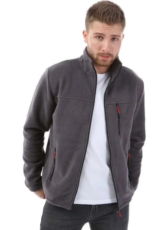 Honest Bato Collar Full Zipper Jacket Gray