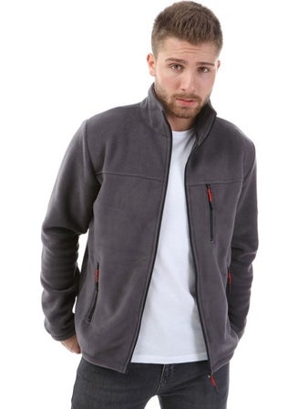 Honest Bato Collar Full Zipper Jacket Gray  - Image 1