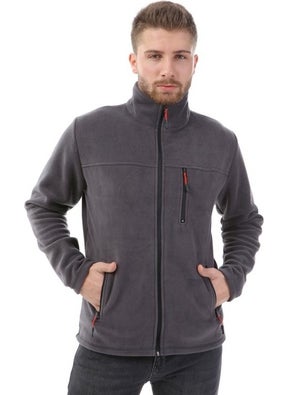 Honest Bato Collar Full Zipper Jacket Gray  - Image 3