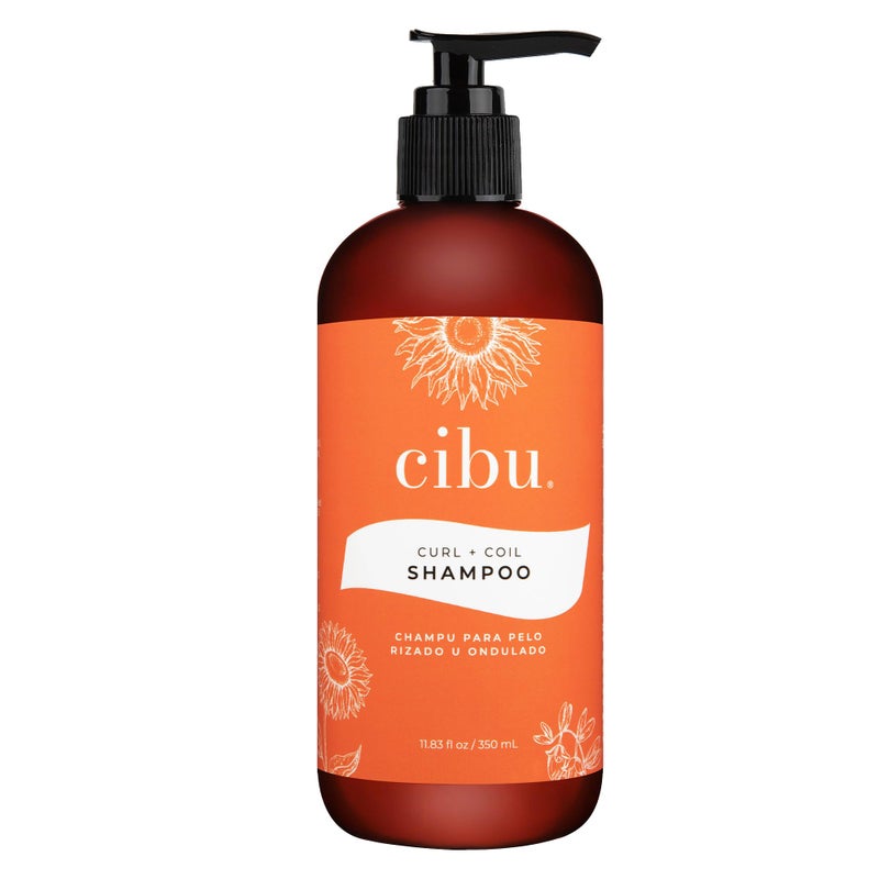 CIBU Curl + Coil Shampoo Cleanses, Hydrates, Revitalizes, Detangles & Preserves Natural Curl + Coil for Frizz-Free Smooth Manageable Hair (Shampoo, 350ml) - Image 1