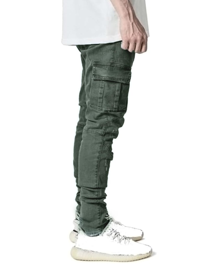 HUNGSON Men's Slim Fit Jeans 7 Pockets Stretch Skinny Denim Pencil Pants Nova Fashion - Image 3