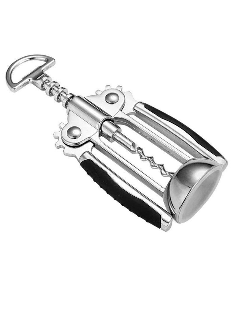 Professional Bottle Opener - Winged Design and Spiral Screw for Easier and Faster Opening, Stainless Steel - Image 1
