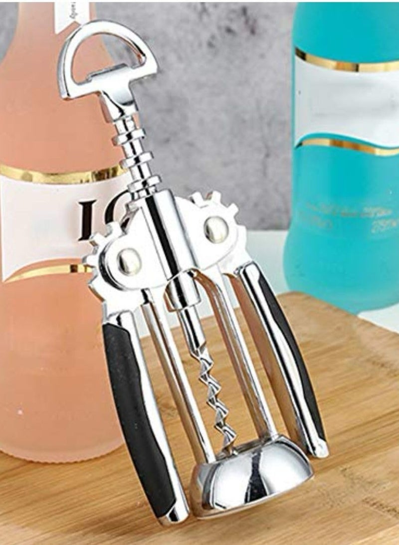 Professional Bottle Opener - Winged Design and Spiral Screw for Easier and Faster Opening, Stainless Steel - Image 2