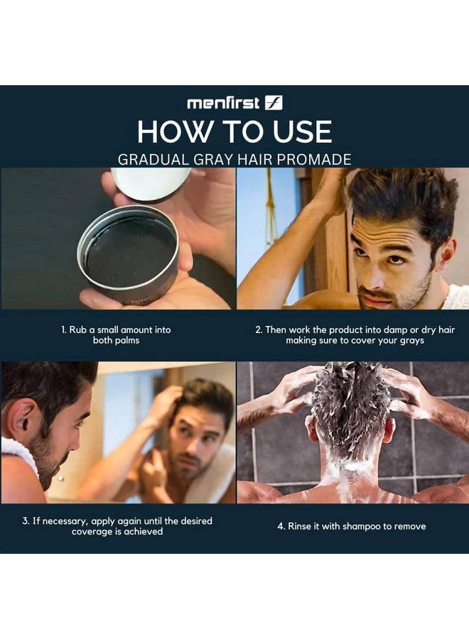MENFIRST - Men's Hair and Beard Pomade - Instant Gray Coverage Styling Paste that Instantly Darkens White Hair - Light Brown to Blonde - 1 Pack - Image 3