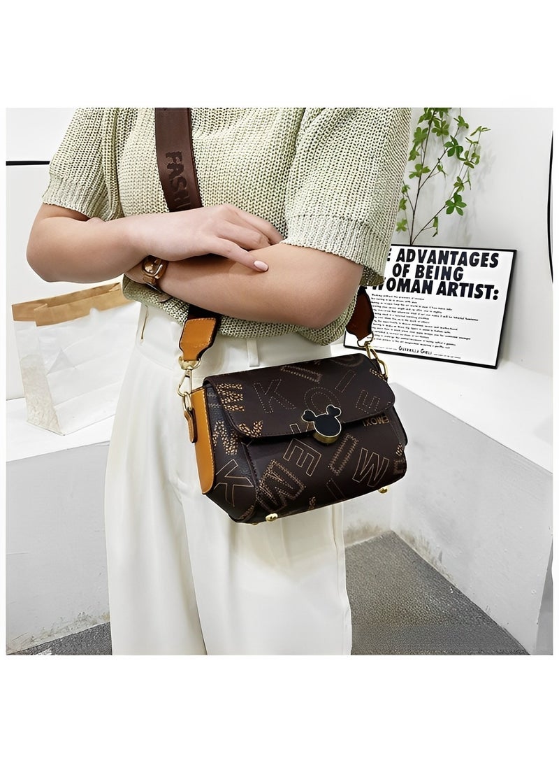 REOCLE Women's Crossbody Bag Small Messenger Bag Vintage Shoulder Bag Vintage Satchel Purse with Adjustable Wide Strap  - Image 2