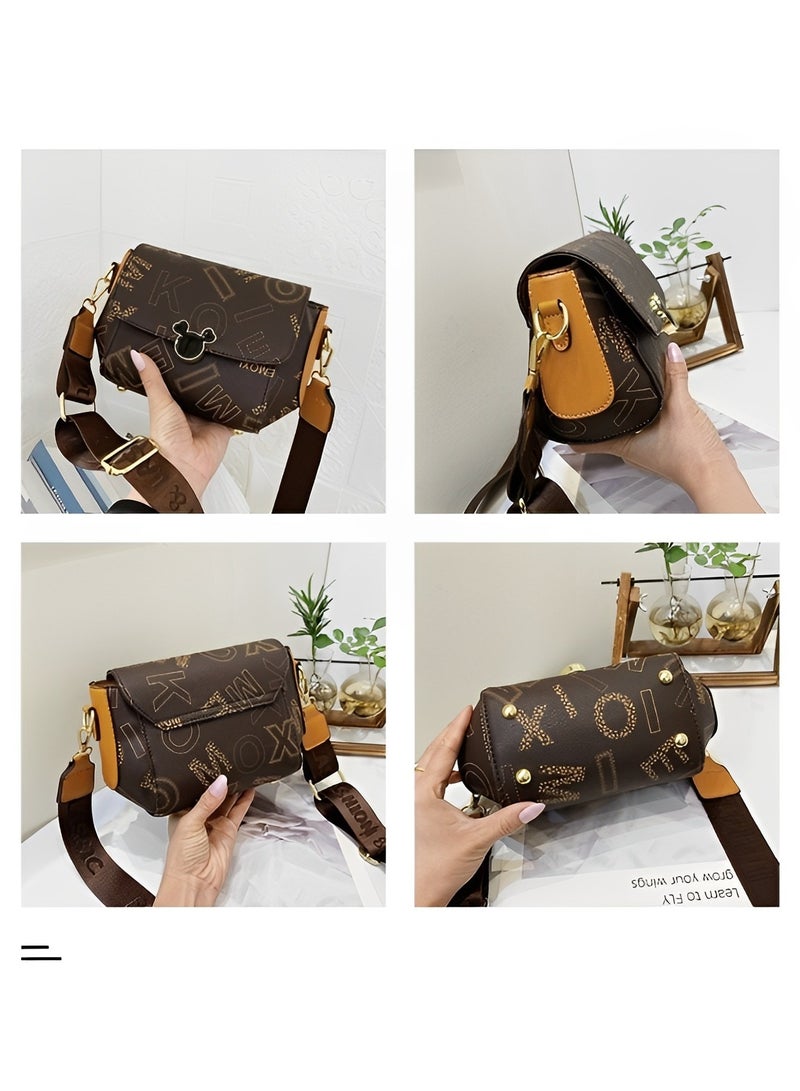REOCLE Women's Crossbody Bag Small Messenger Bag Vintage Shoulder Bag Vintage Satchel Purse with Adjustable Wide Strap  - Image 4