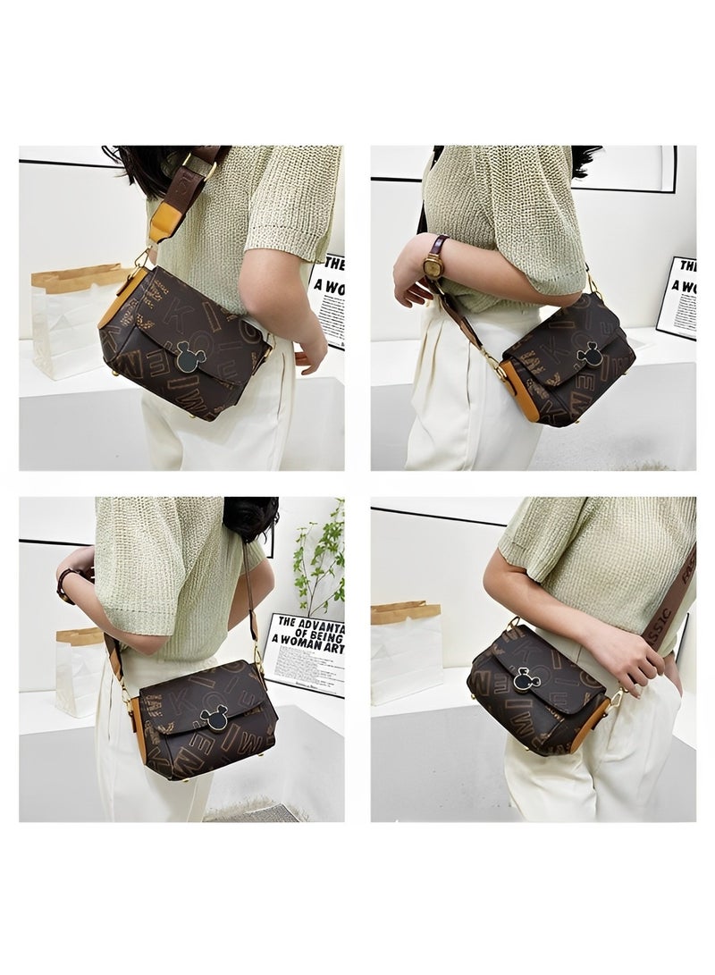 REOCLE Women's Crossbody Bag Small Messenger Bag Vintage Shoulder Bag Vintage Satchel Purse with Adjustable Wide Strap  - Image 5