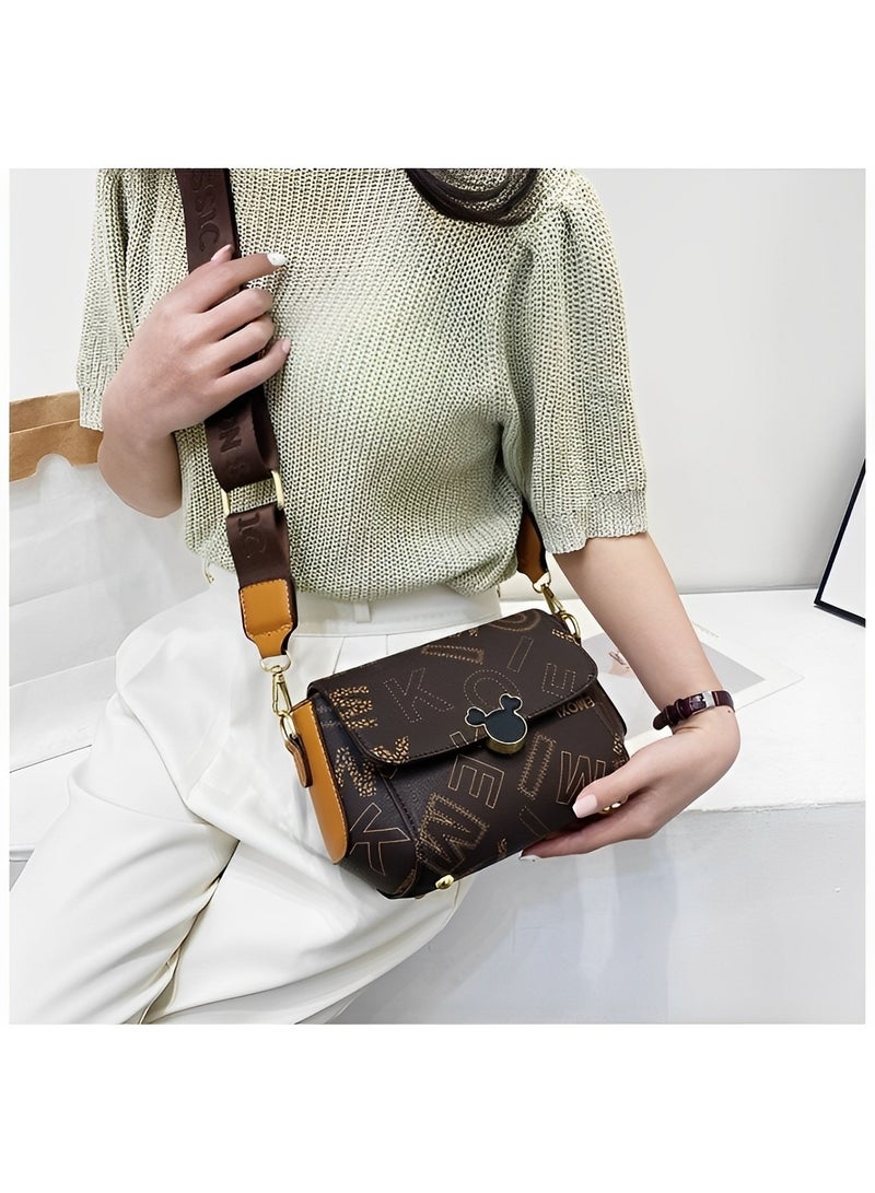 REOCLE Women's Crossbody Bag Small Messenger Bag Vintage Shoulder Bag Vintage Satchel Purse with Adjustable Wide Strap  - Image 3