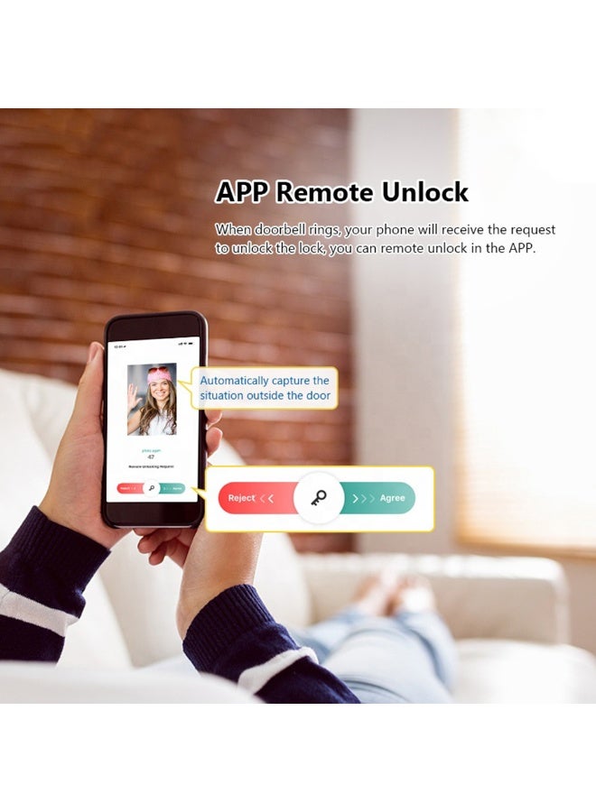 Smart Door Lock with 3D Face ID Fingerprint Keypad IC Card Key Tuya App Voice Control Easy DIY Install for Right & Left Doors Aluminum Alloy Lock Size 6068 for Homes and Offices - Image 5