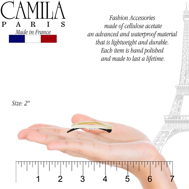 Camila Paris CP1994/2 French Hair Barrette Clip for Women, Handmade, Side Slide-in Metal-Free Closure Strong Hold Grip Hair Clips for Girls, No Slip Durable Styling Hair Accessories, Made in France - Image 3
