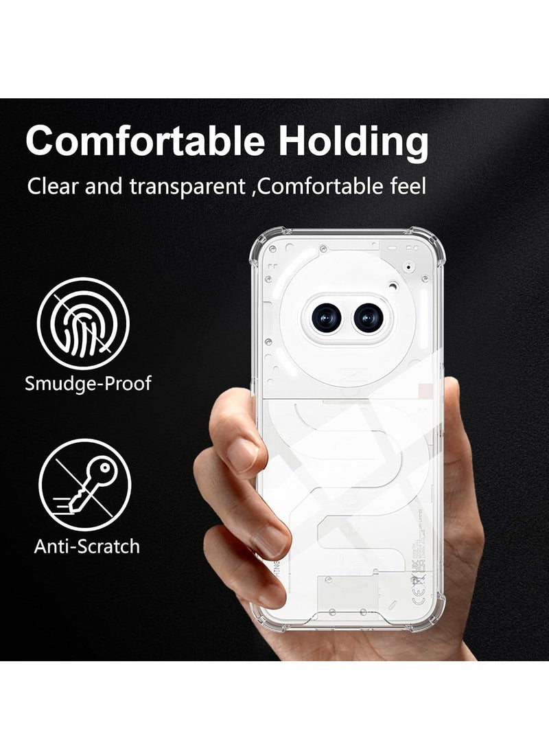 JAJEEK Case Compatible with Nothing Phone 2A 5G – Soft TPU Silicone Cover, Crystal Clear Shockproof Protective Case, Includes 2-Pack Tempered Glass Screen Protector, Full-Body Protection for Your Phone - Image 3