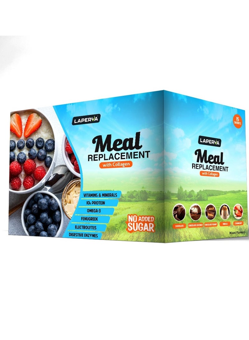 لابيرفا استبدال الوجبات بالكولاجين بنكهة م mix 15 مظروفًا يحتوي على الفيتامينات والمعادن