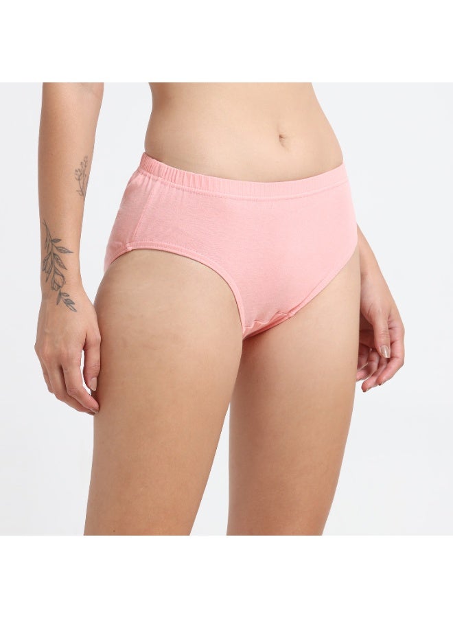 DUJE Women’s Plain Panties (3-Pack Combo 2 – Pink, Peach & Purple) | 95% Cotton 5% Spandex | Soft, Stretchable, Breathable, Sweat-Absorbing, Anti-Bacterial & Odour-Free Comfort Innerwear - Image 3