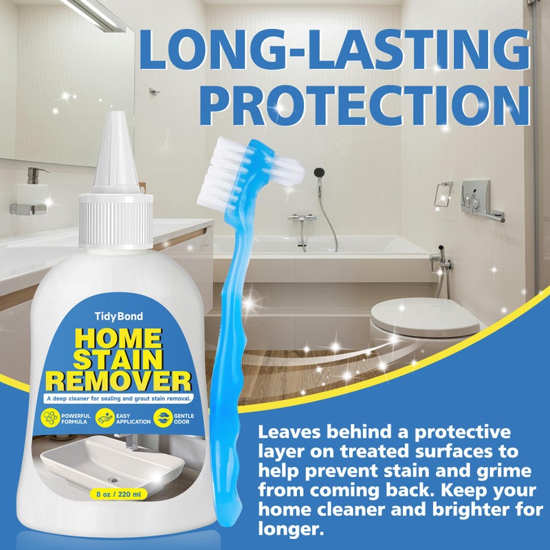 Home Stain Remover Gel, Heavy Duty Stain Cleaner, Deep Clean for Front Loader Washing Machine Seal, Refrigerator Strips, Rubber Gasket, Bathroom Grout, Tile, Shower, Caulk - 8 fl oz - Image 5