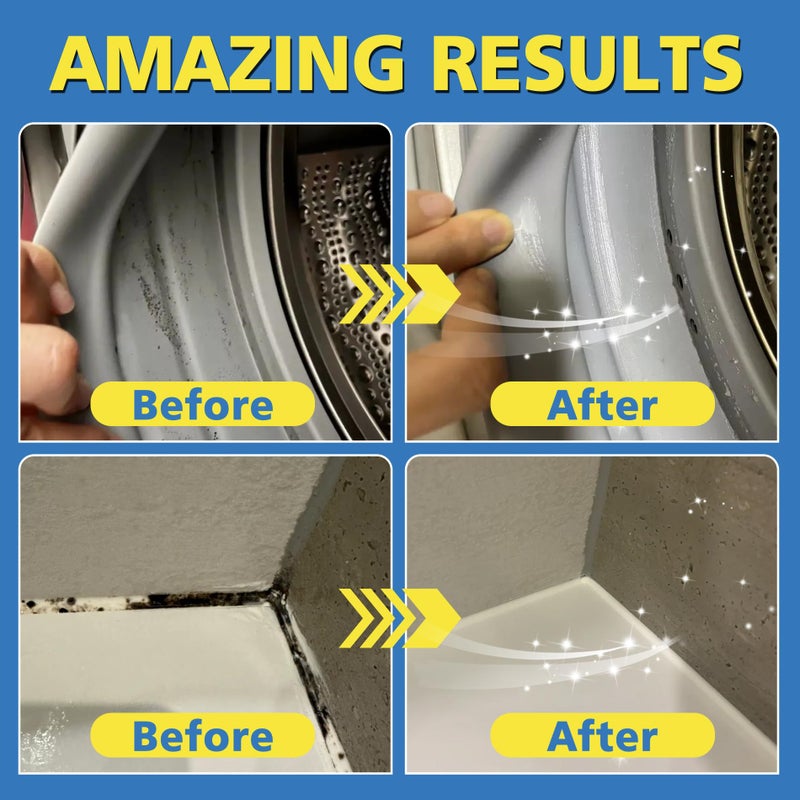 Home Stain Remover Gel, Heavy Duty Stain Cleaner, Deep Clean for Front Loader Washing Machine Seal, Refrigerator Strips, Rubber Gasket, Bathroom Grout, Tile, Shower, Caulk - 8 fl oz - Image 3