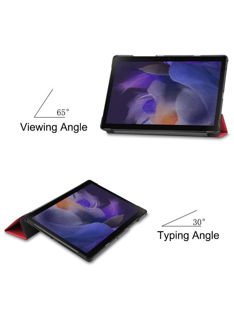 Smart Case for Samsung Galaxy Tab A8 10.5" (2022), Ultra-Slim Trifold Stand Hard Back Cover with Auto Sleep/Wake - Red - Image 3