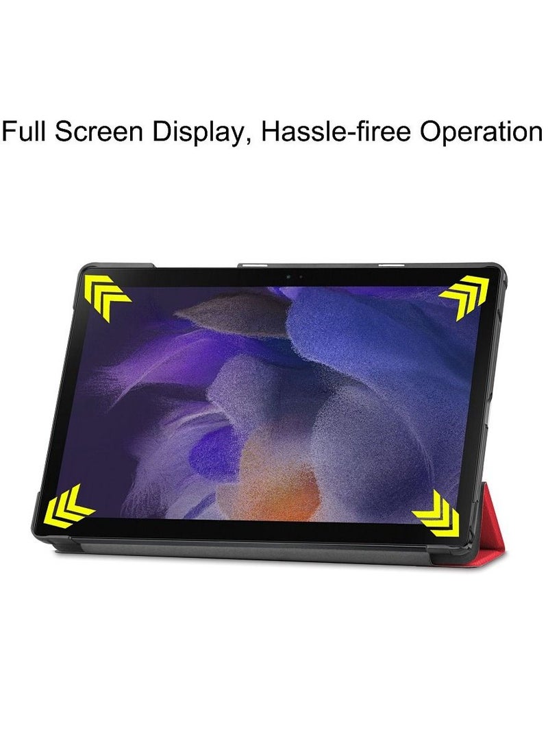 Smart Case for Samsung Galaxy Tab A8 10.5" (2022), Ultra-Slim Trifold Stand Hard Back Cover with Auto Sleep/Wake - Red - Image 4