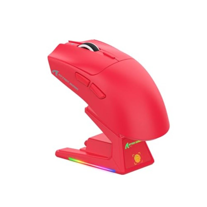 ATTACK SHARK X1 Gaming Mouse with Touchpad RGB Charging Dock PixArt PAW3395PRO Gaming Sensor BT 2.4G Wireless Wired Mouse 40000 DPI 53g Superlight Gamer Mice for Win11 Xbox PS Mac Red - Image 1