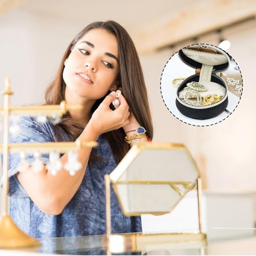 AUUTI Portable Ring Keychain Holder for Gym and Travel - Black Jewelry Holder for Sports Bag, Compact Ring Earring Necklace Storage Case - Image 3