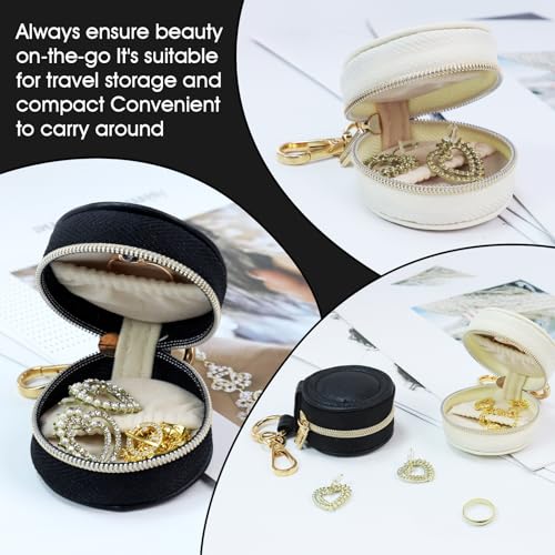 AUUTI Portable Ring Keychain Holder for Gym and Travel - Black Jewelry Holder for Sports Bag, Compact Ring Earring Necklace Storage Case - Image 5