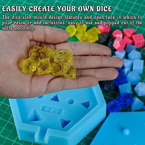 CZYY DND Dice Mold Silicone 7 Standard Polyhedral Sharp Edge Dice Slab Mould for D&D, Tabletop RPG - Image 5