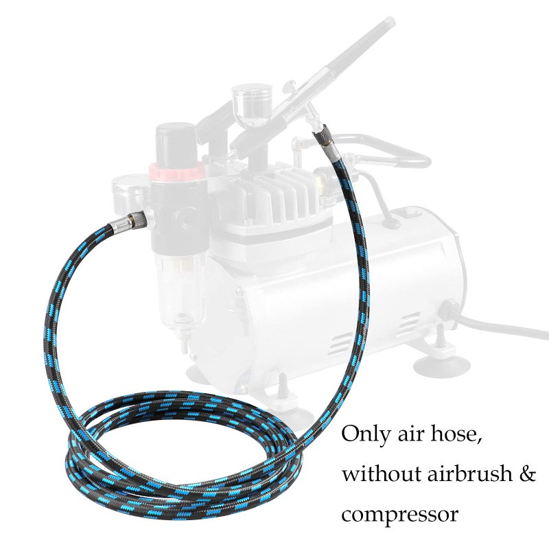 SAGUD Airbrush Hose 6 Foot Nylon Braided Air Hose with 1/8â€ Size On Both End and Adapter 1/8â€ male - 1/4â€ female for Most Airbrush Kit - Image 5