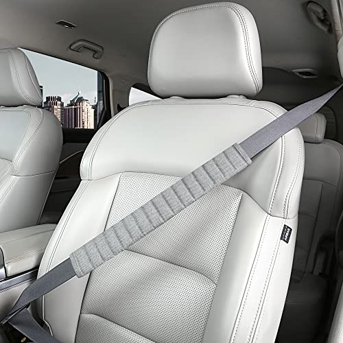 HighnessHwoo Car Seatbelt Covers Cushion Shoulder Pads Protector Sleeve for Adults, Auto Extra Long Seat Belt Strap Cover Decorations for Women, Kids, Honda, Trucks Accessories, 1pc, 15.5in, Gray - Image 5