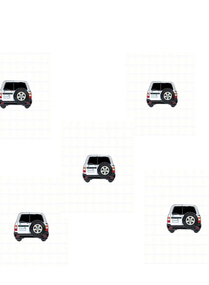 Generic 5 Pieces White Land Cruiser Rear View Pin – Car Sticker for SUV Fans & Collectors for Bags, Jackets, and Clothing Mobile, I pad, Backpacks, and Collectors Walls, Doors, Cars & Laptops  - Image 1