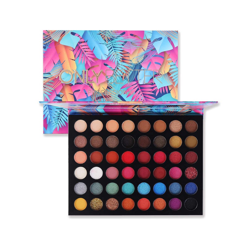 ONLYBETTER Eyeshadow Palette Glitter 48 Colors Bright Colorful Shimmer Eye Shadow Makeup Palette High Pigmented Metallic Color Eye Shadow Powder Easy To Blend Rainbow Sparkle Glitter Eyeshadow Pallet - Image 1