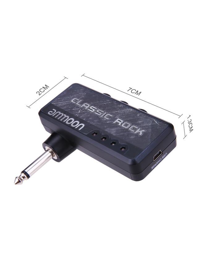 ammoon Electric Guitar Headphone Amplifier Amp 1/4 Inch Plug 3.5mm Headphone Jack & Aux In with Classic Rock Distortion Effect Built-in Rechargeable Battery