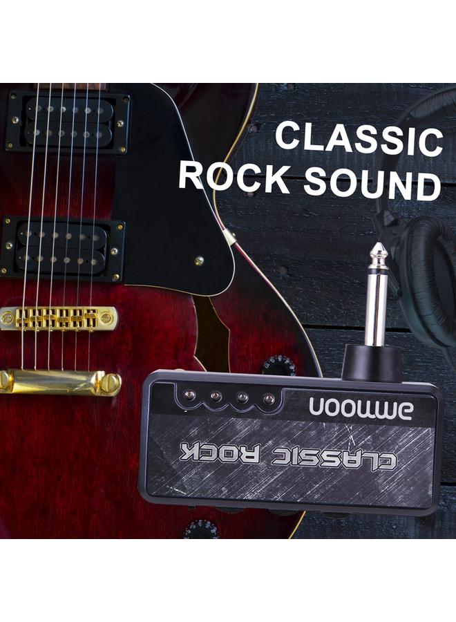ammoon Electric Guitar Headphone Amplifier Amp 1/4 Inch Plug 3.5mm Headphone Jack & Aux In with Classic Rock Distortion Effect Built-in Rechargeable Battery